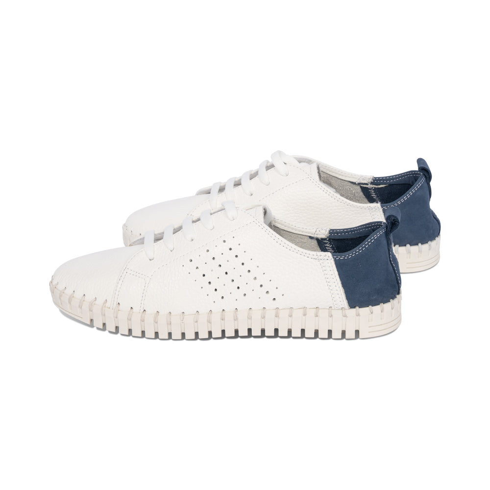 Brandie White/Teal Leather S26