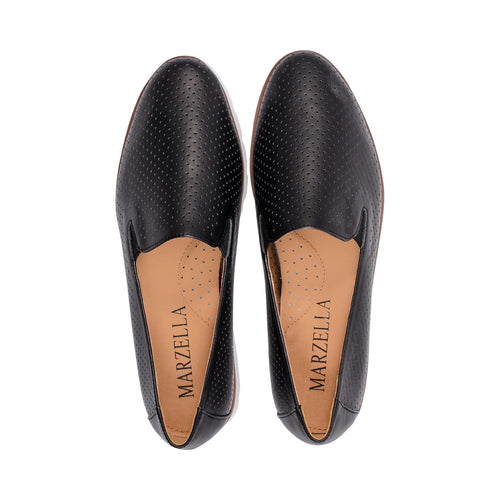 Brescia Black Perforated Leather S25