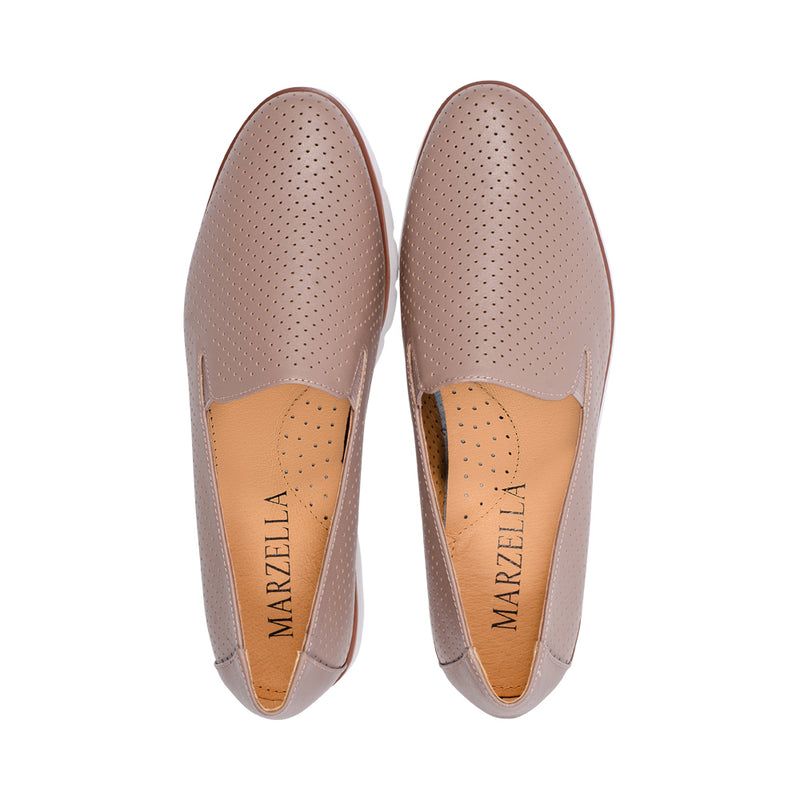 Brescia Taupe Perforated Leather S25