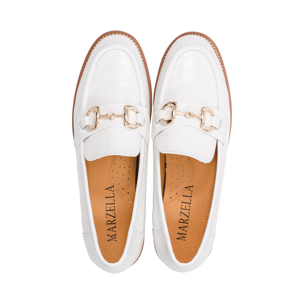 Cagliari White Embossed Leather S25