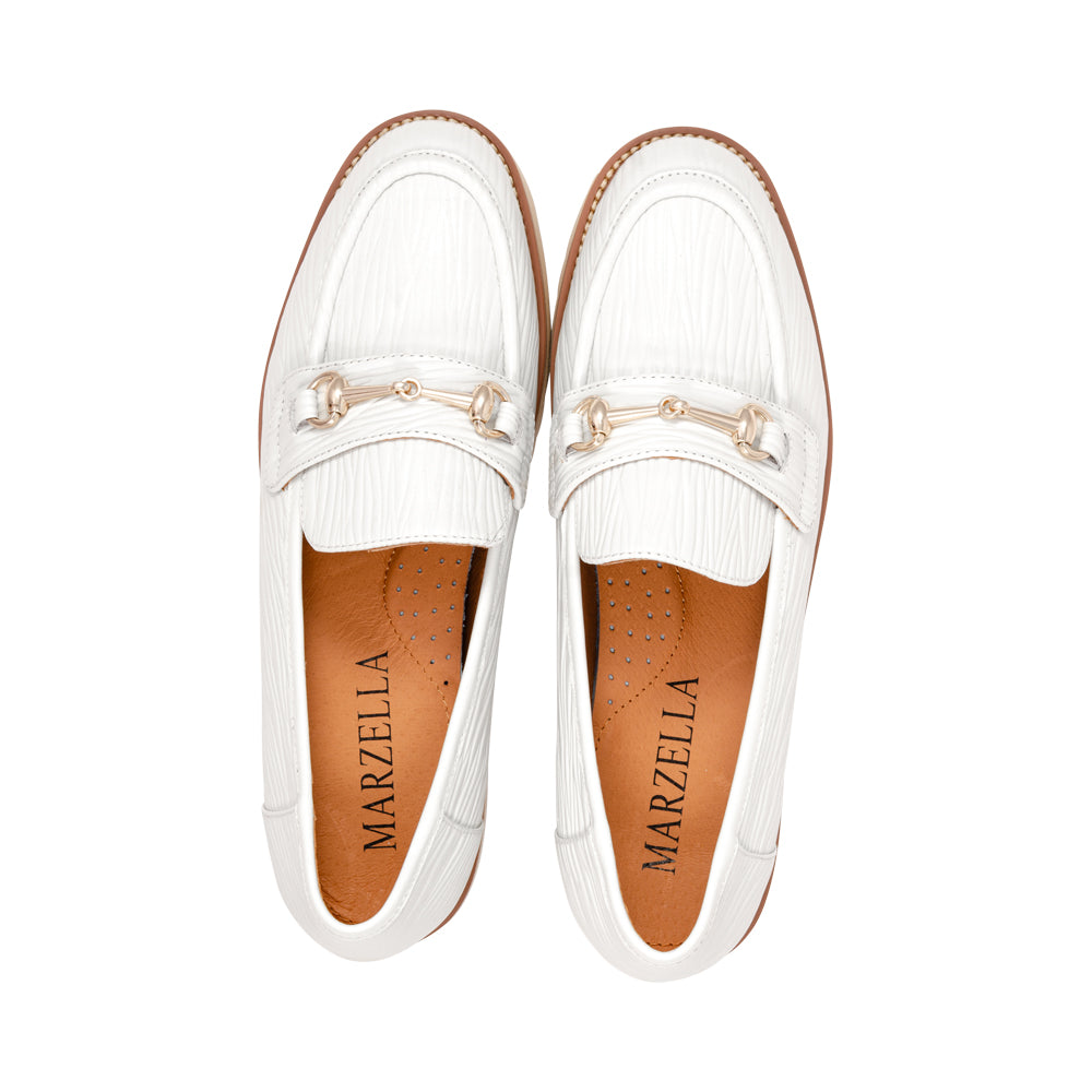 Calgary Ivory Embossed Leather S26