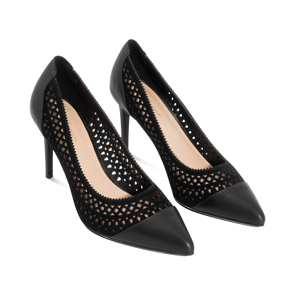 Camila Black Suede / Leather F26