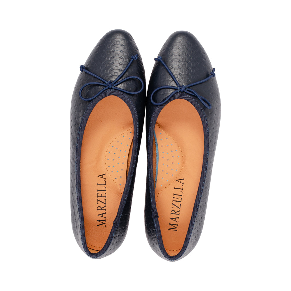 Capri Navy Embossed Leather S26