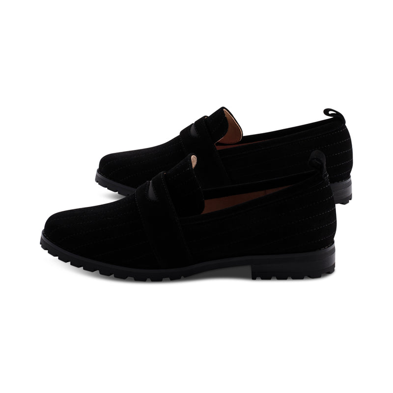 Carrol Black Suede Stitched F24