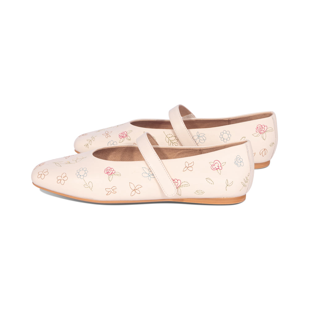 Coco Ivory Multi Embroidered Leather S26