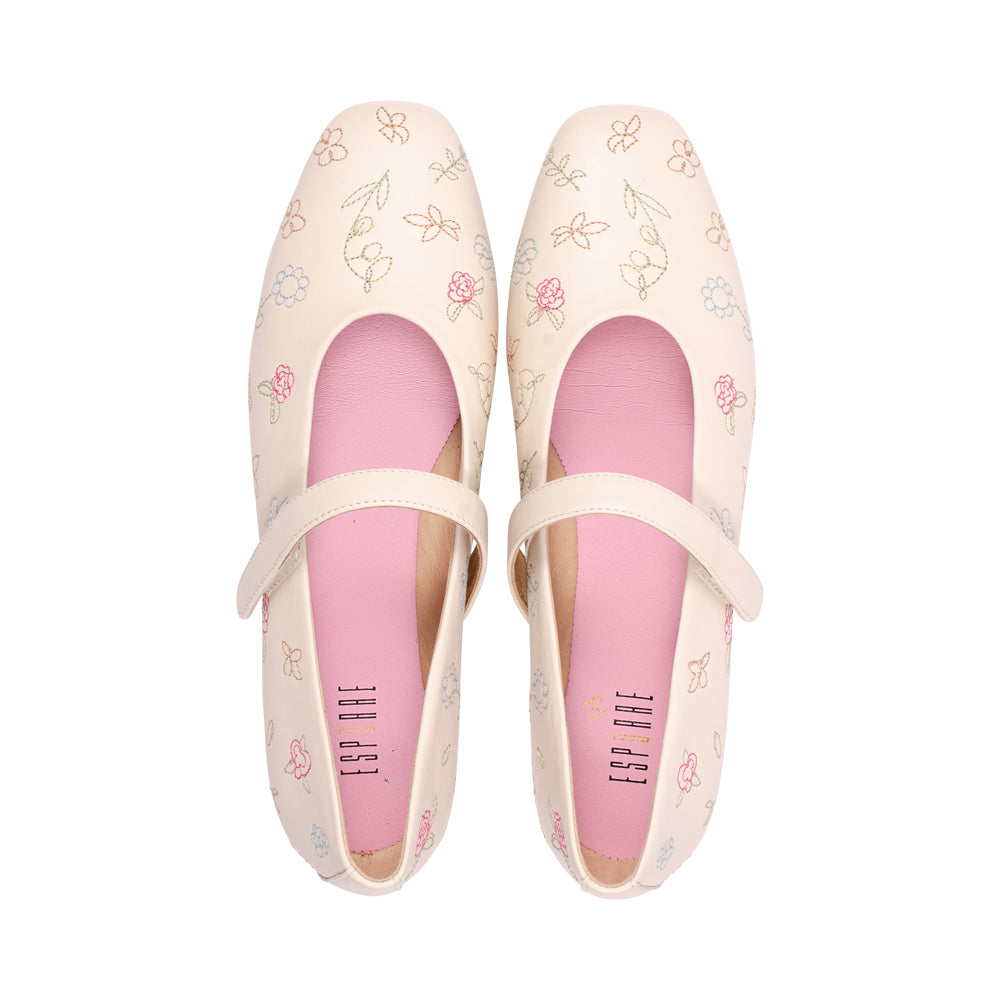 Coco Ivory Multi Embroidered Leather S26