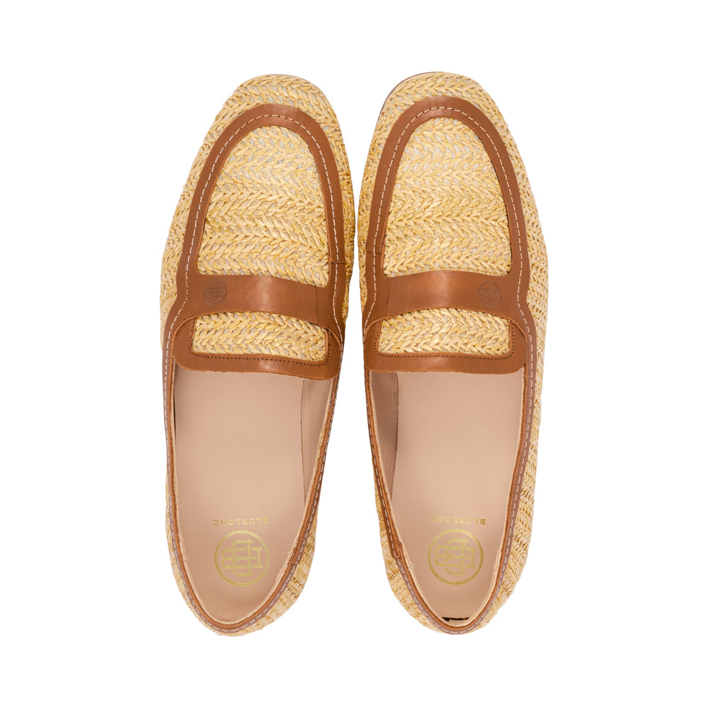 Davy Natural Raffia / Caramel Leather S26
