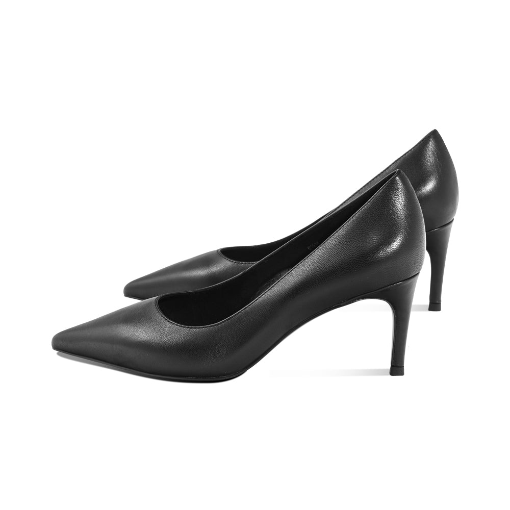 Debs Black Grain Leather F26