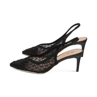 Dite Black Embroidered Mesh S26