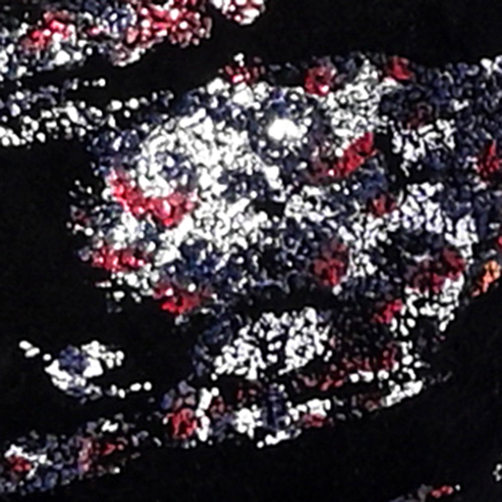Duter Black Printed Metallic Suede F26