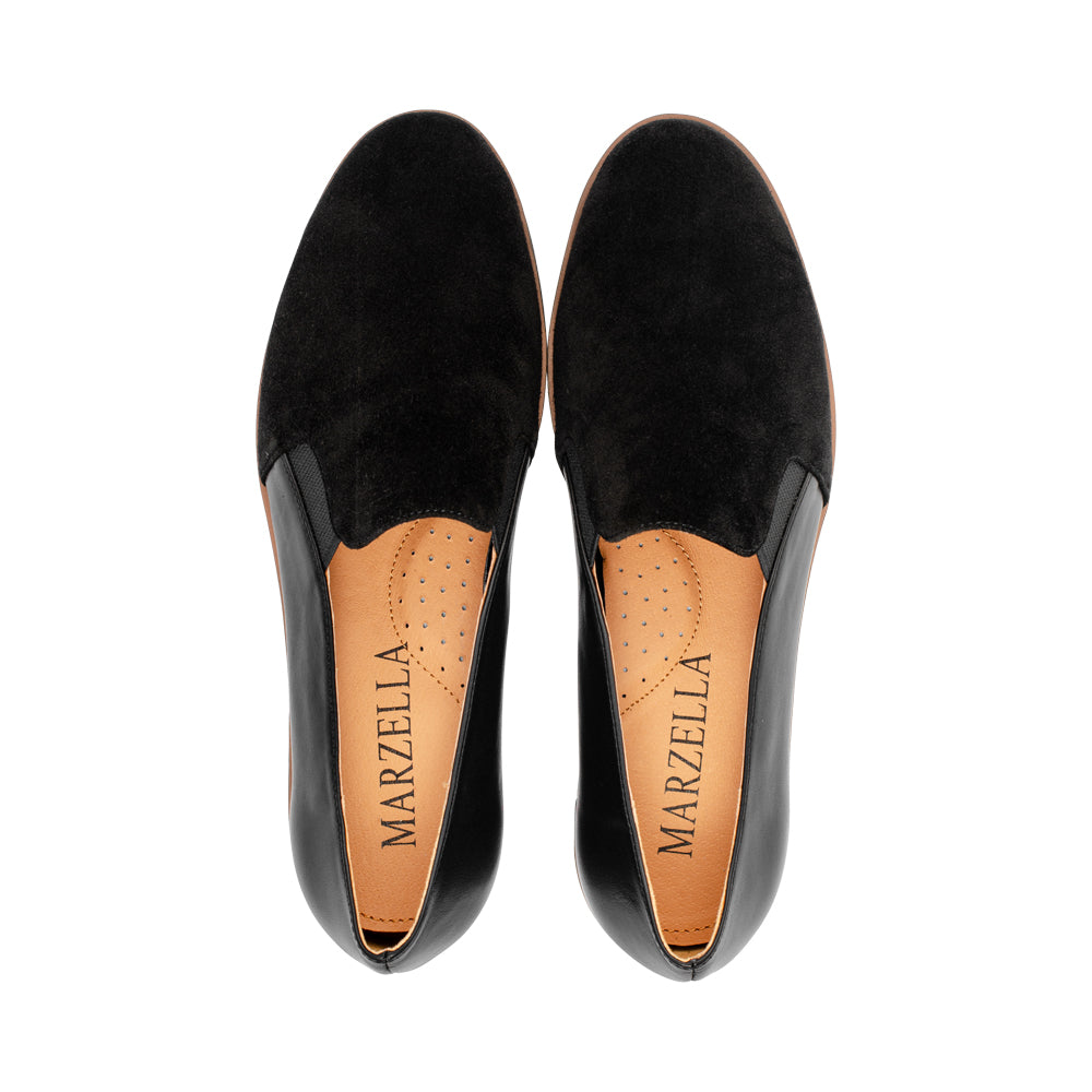 Elie Black Suede / Black Leather F26
