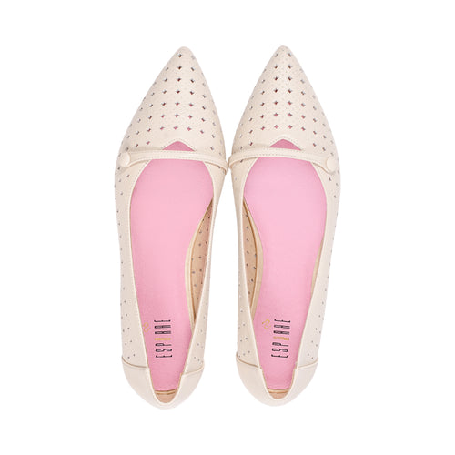 Eren Ivory Perforated Leather S25