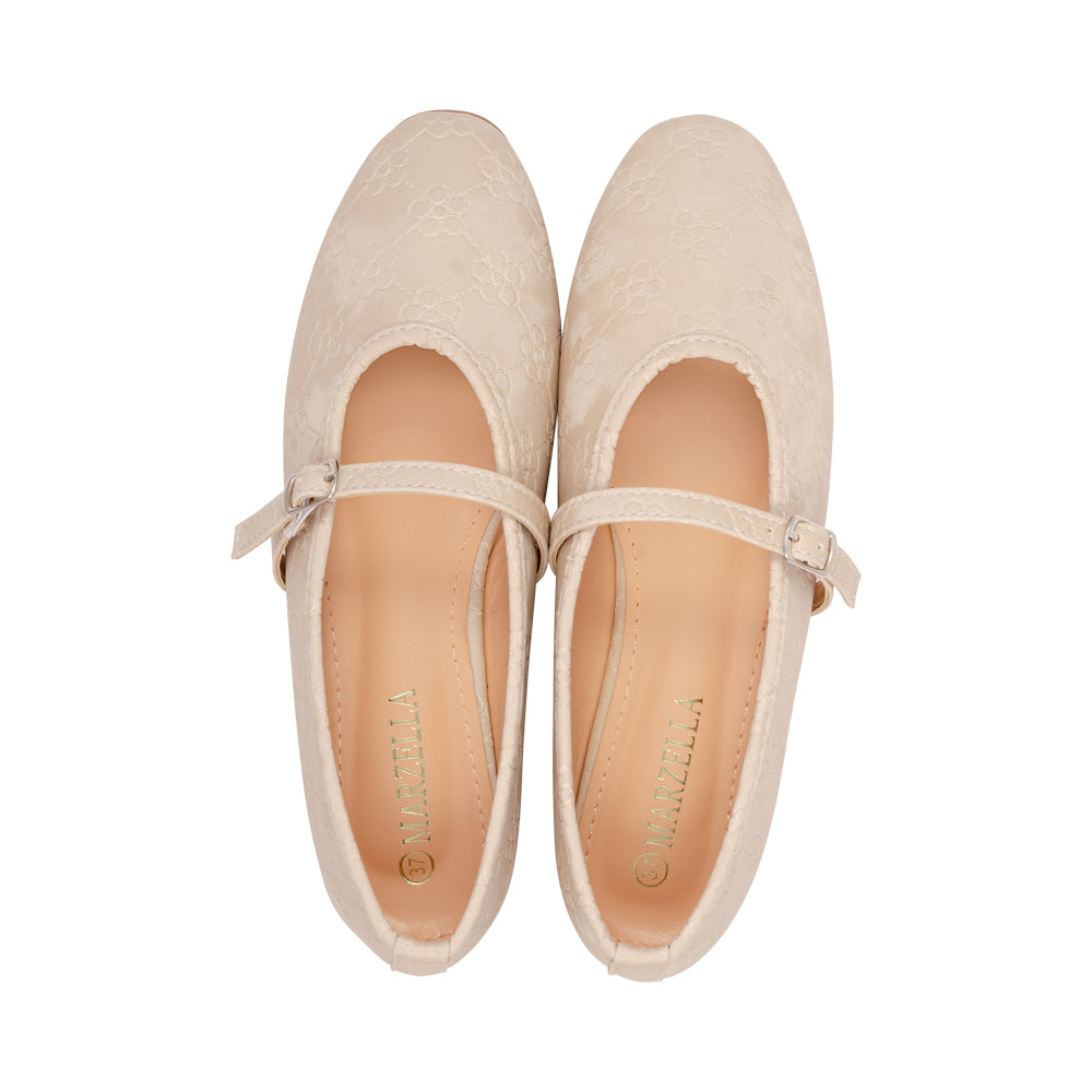 Evara Nude Embossed Flowers S26