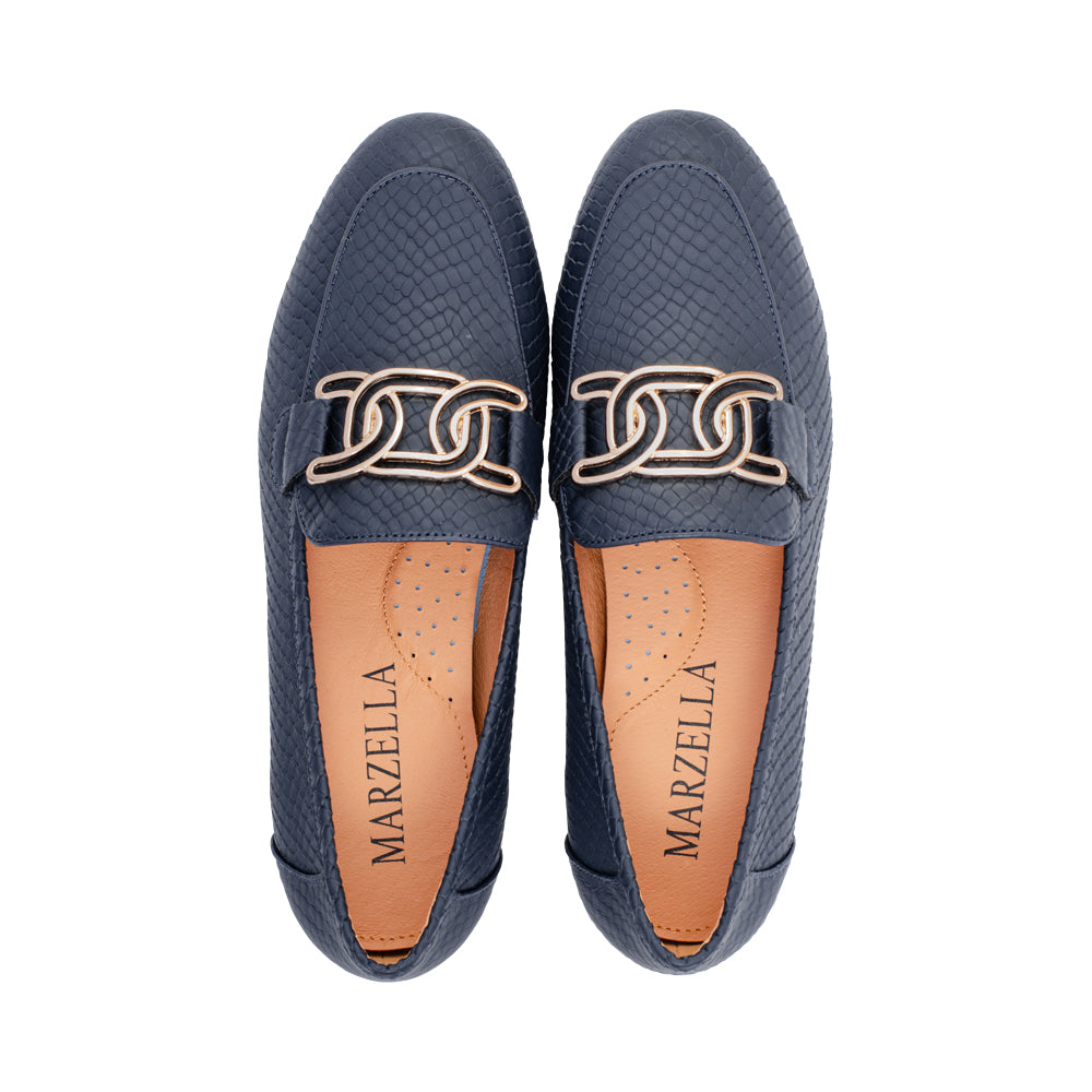 Fray Dark Navy Scale Print F26