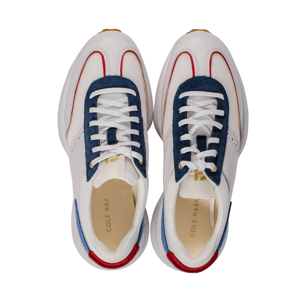 Glenda White/ Multi Blue Leather S24
