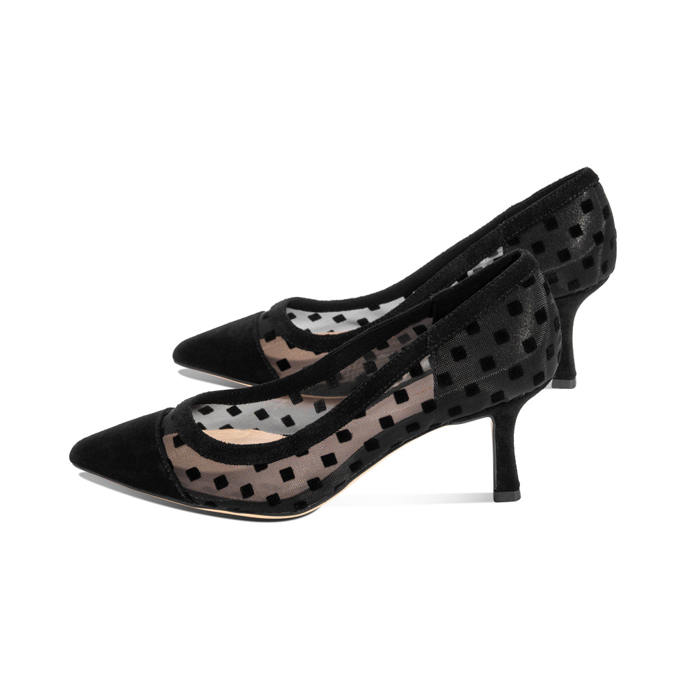 Hannative Black Designer Mesh Squares F26