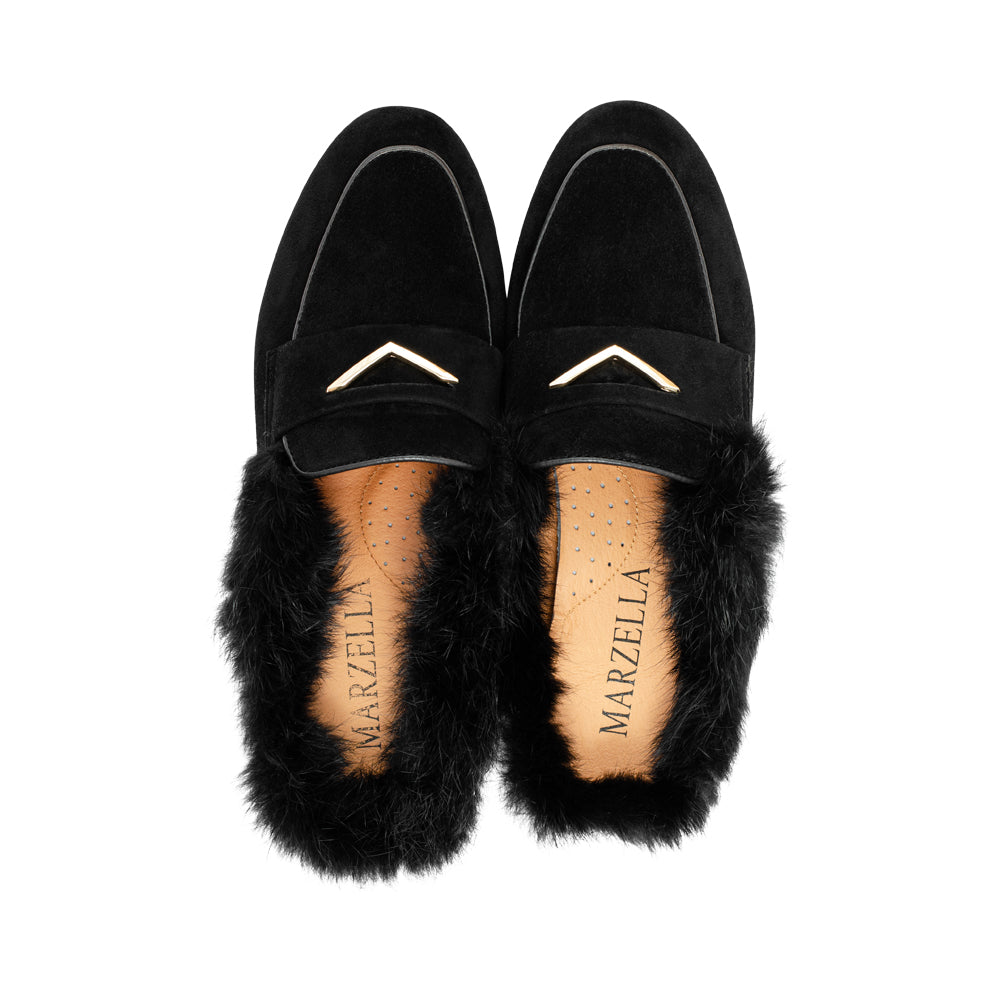 Heron Black Suede F26