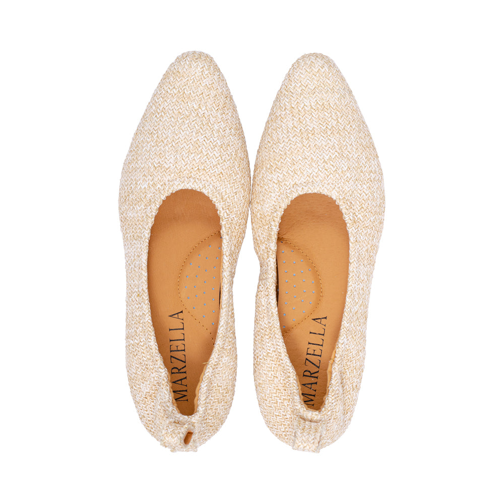 Ivine Ivory/Gold Raffia S26