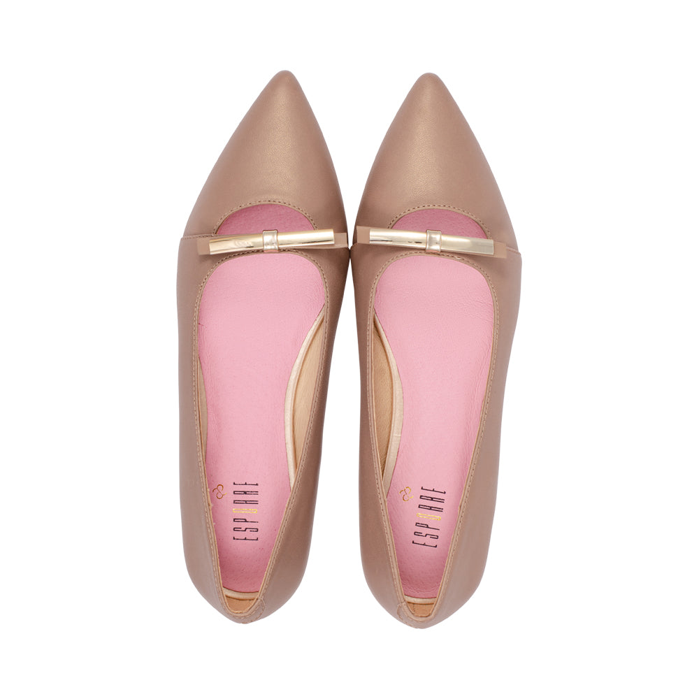 Jacky Taupe Metallic Leather S26