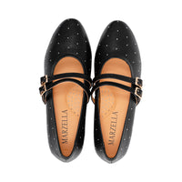Jojo Black Embossed Leather F26