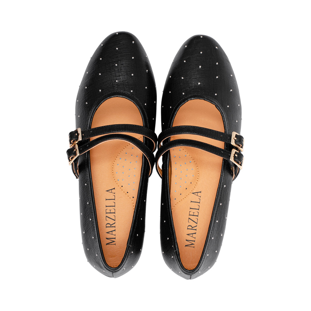 Jojo Black Embossed Leather F26