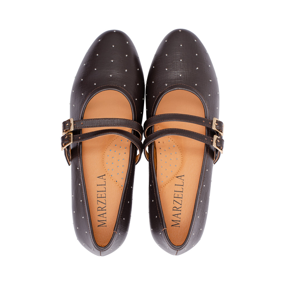 Jojo Brown Embossed Leather F26