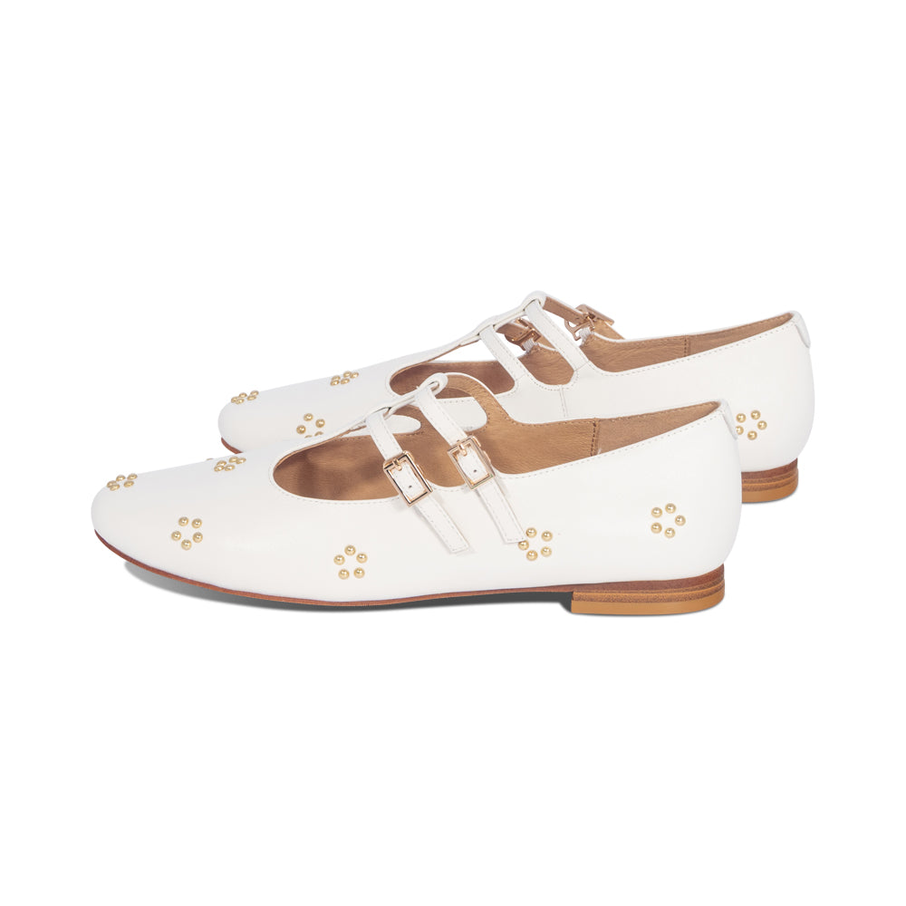 Kittystuds White Leather S26