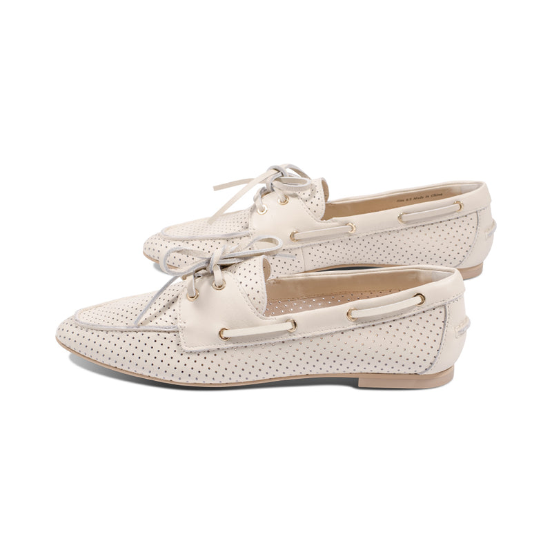 Lakin Ivory Perforated Leather S25