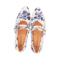 Leva Blue/White Floral Leather S26