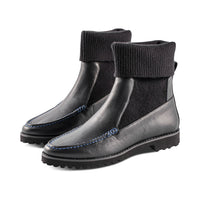 Moccer Black Leather / Royal Blue F23