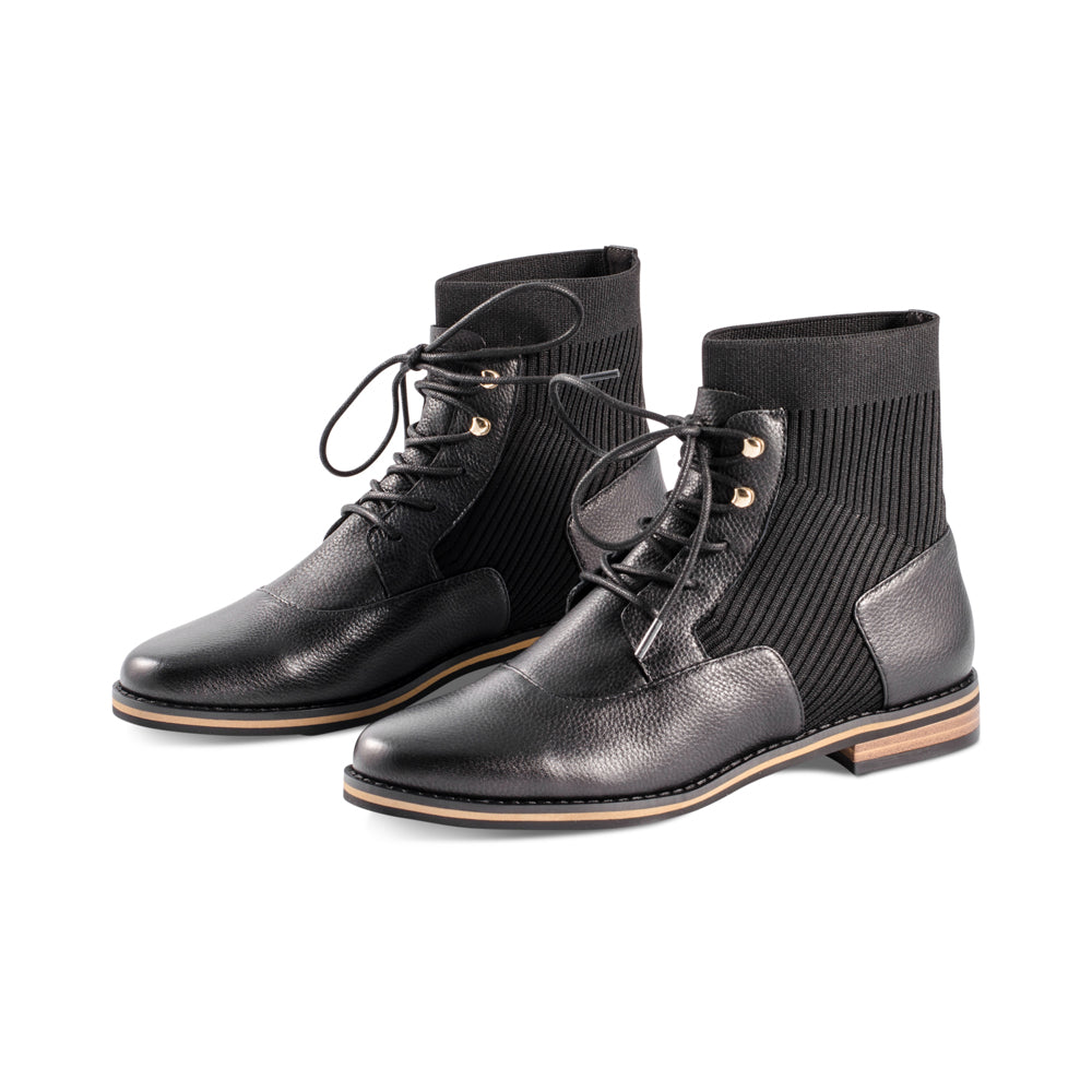 Mody Black Leather / Black Knit F23