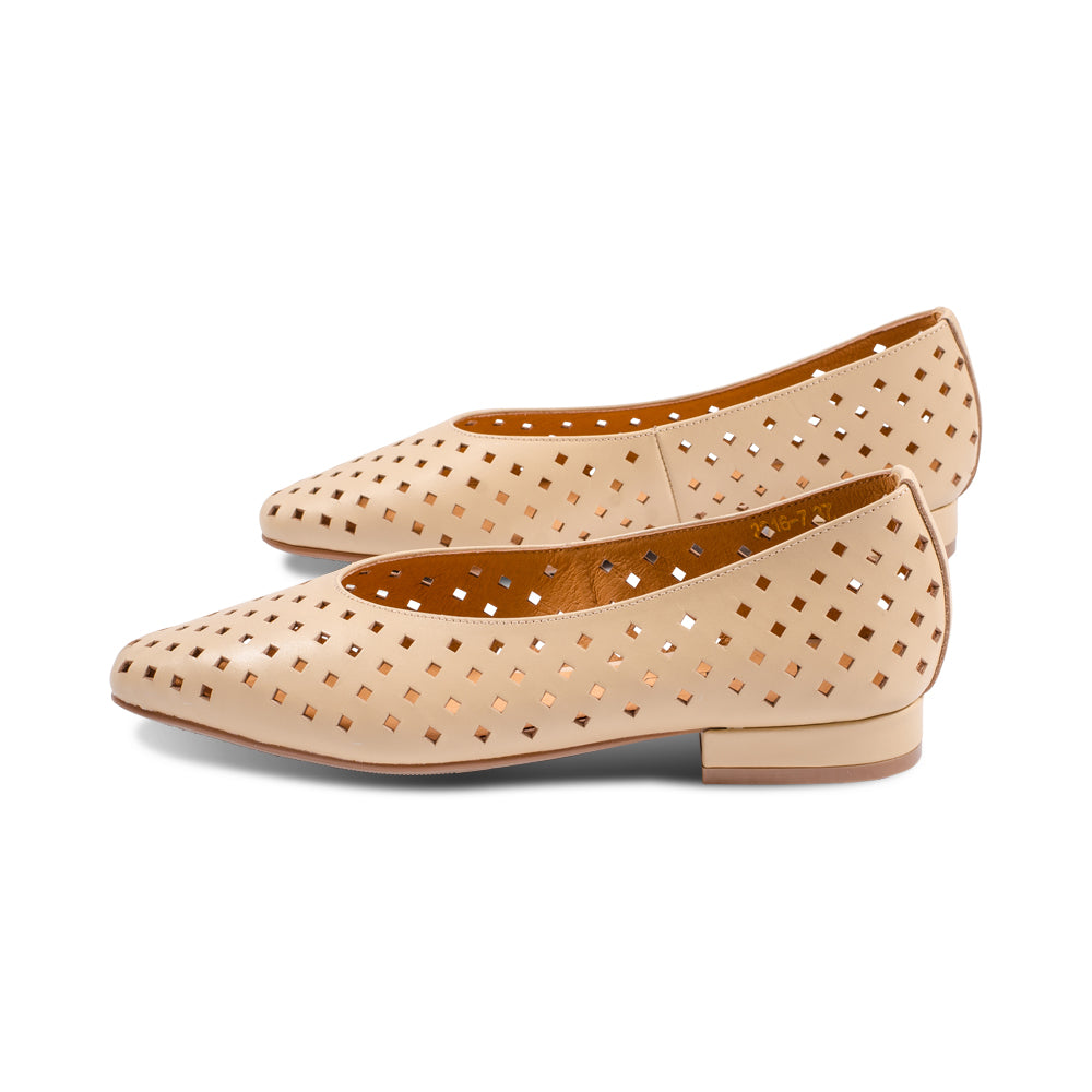 Naples Nude Laser Cut Leather S25