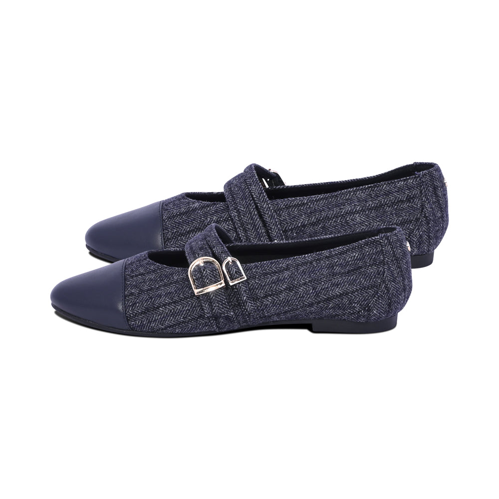 Oaks Navy Striped Wool F26