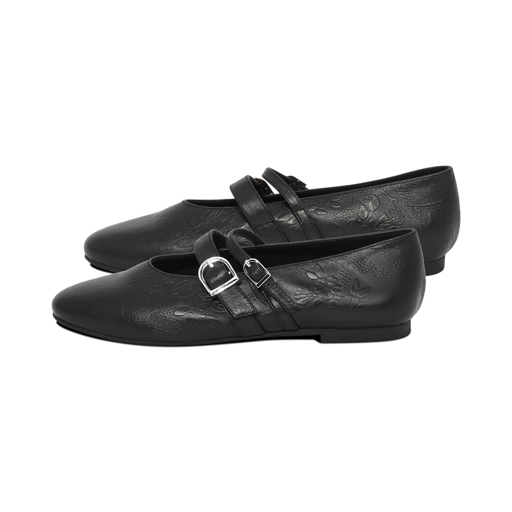 Panda Black Embossed Leather F26