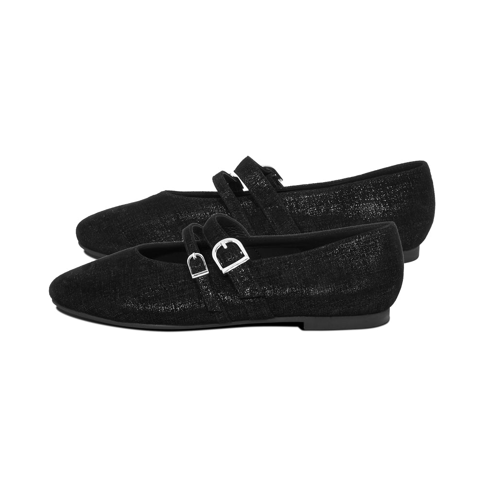 Panda Black Printed Suede F26