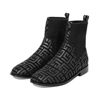 Peacock Black Geometric F25