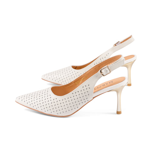 Prato Cream Perforated Leather S25