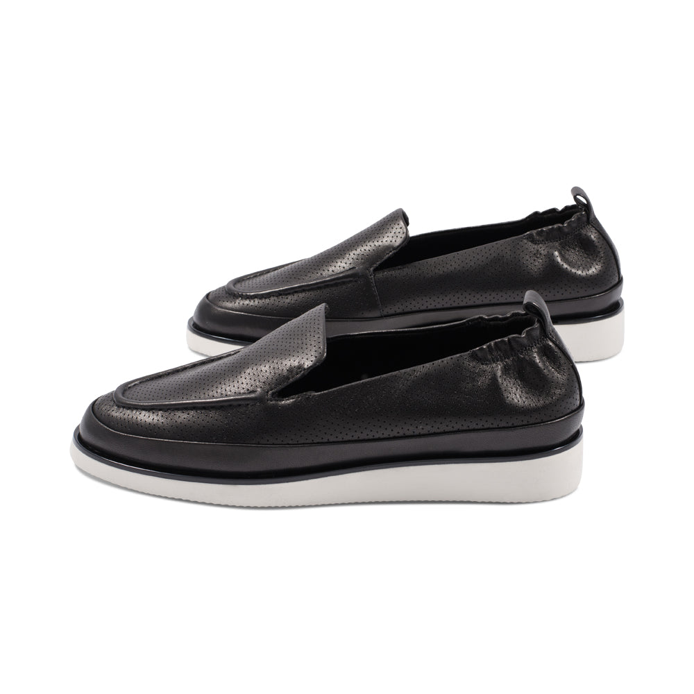 Qira Black Perforated Leather S25