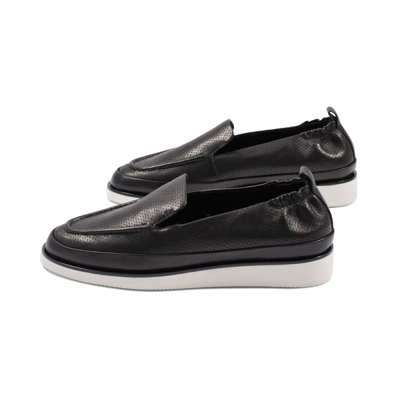 Qira Black Perforated Leather S25