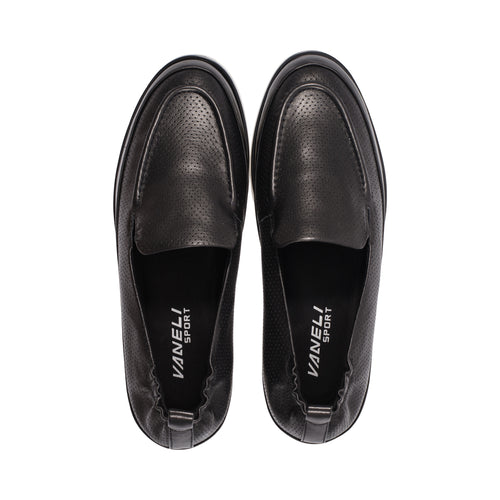 Qira Black Perforated Leather S25