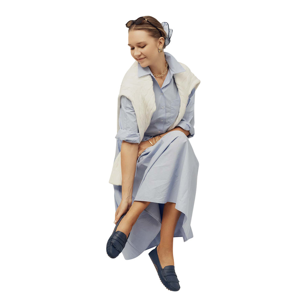 Reggie Blue Granulated Leather S26