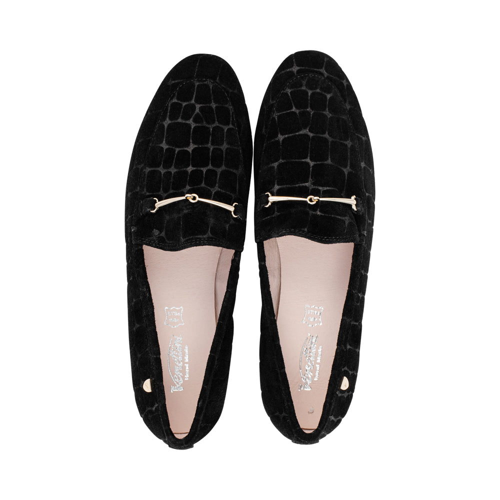 Rian24-55 Black Croc Suede F26