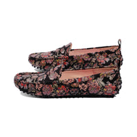 Riv Black Floral Suede F25