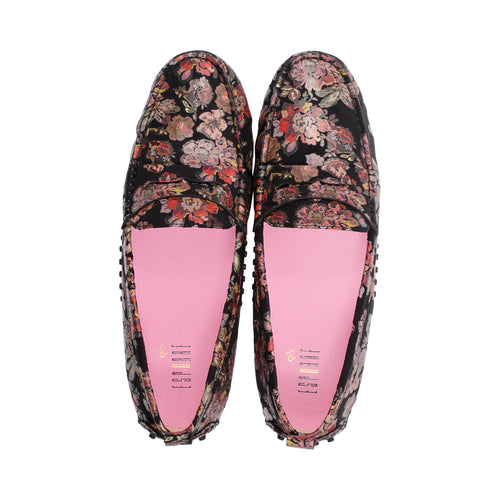Riv Black Floral Suede F25