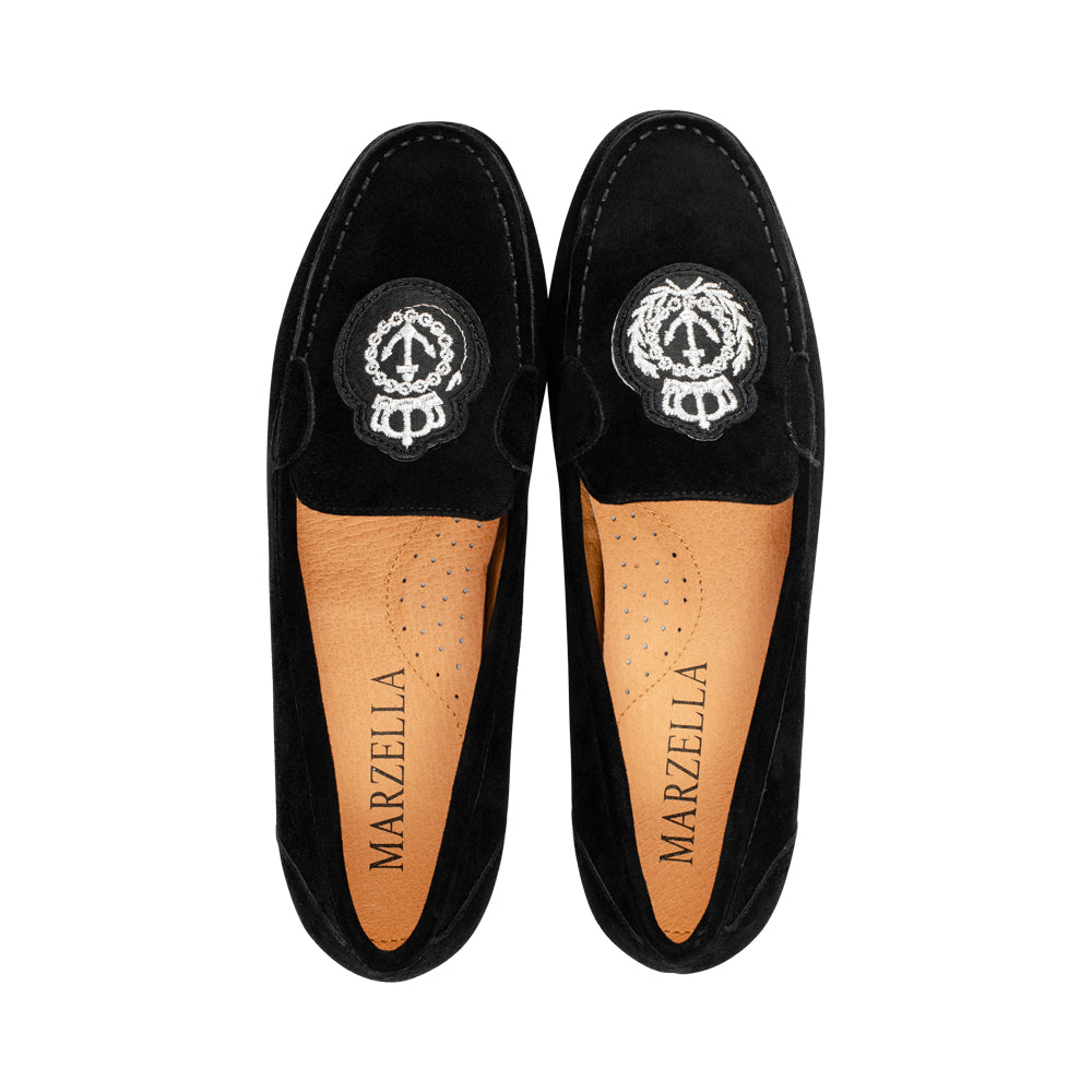 Sassari Black Suede W/ Embroidery F26
