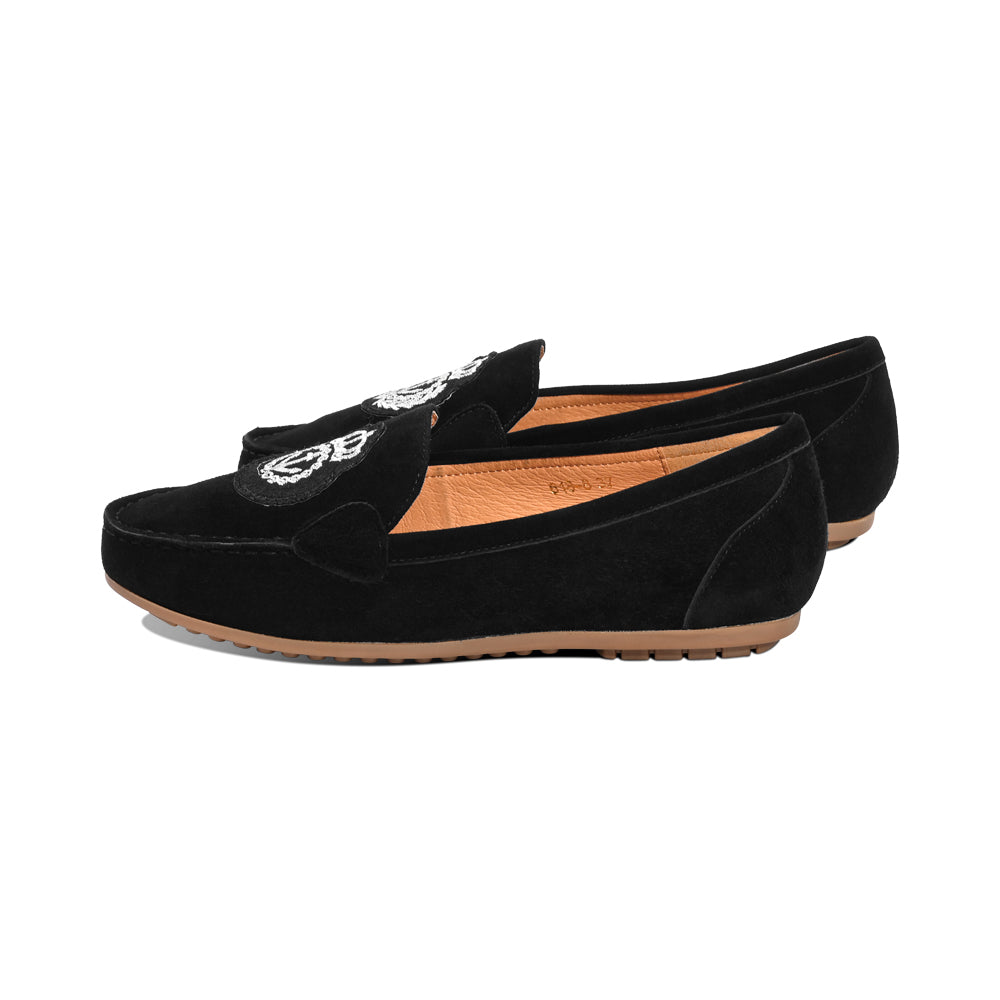 Sassari Black Suede W/ Embroidery F26