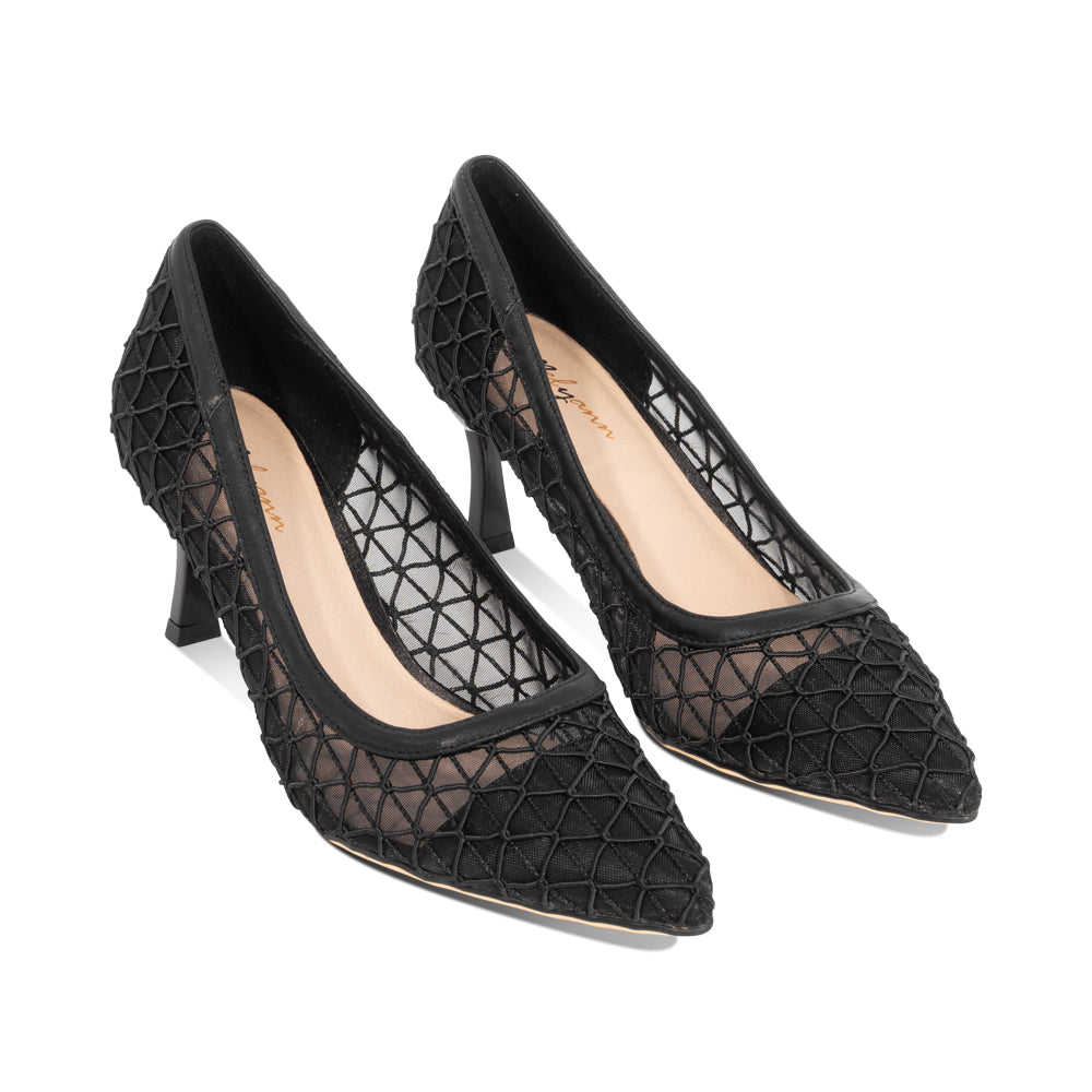 Schor Black Embroidered Mesh S26