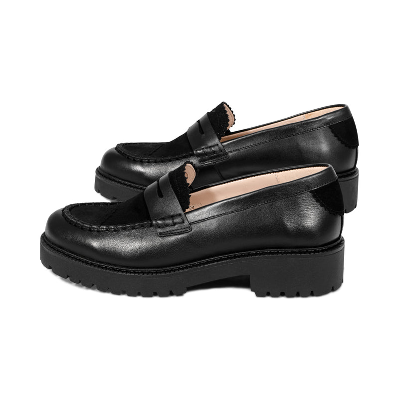 Serrated Black Suede / Leather F25