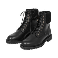 Shays Black Leather / Black Fur F25
