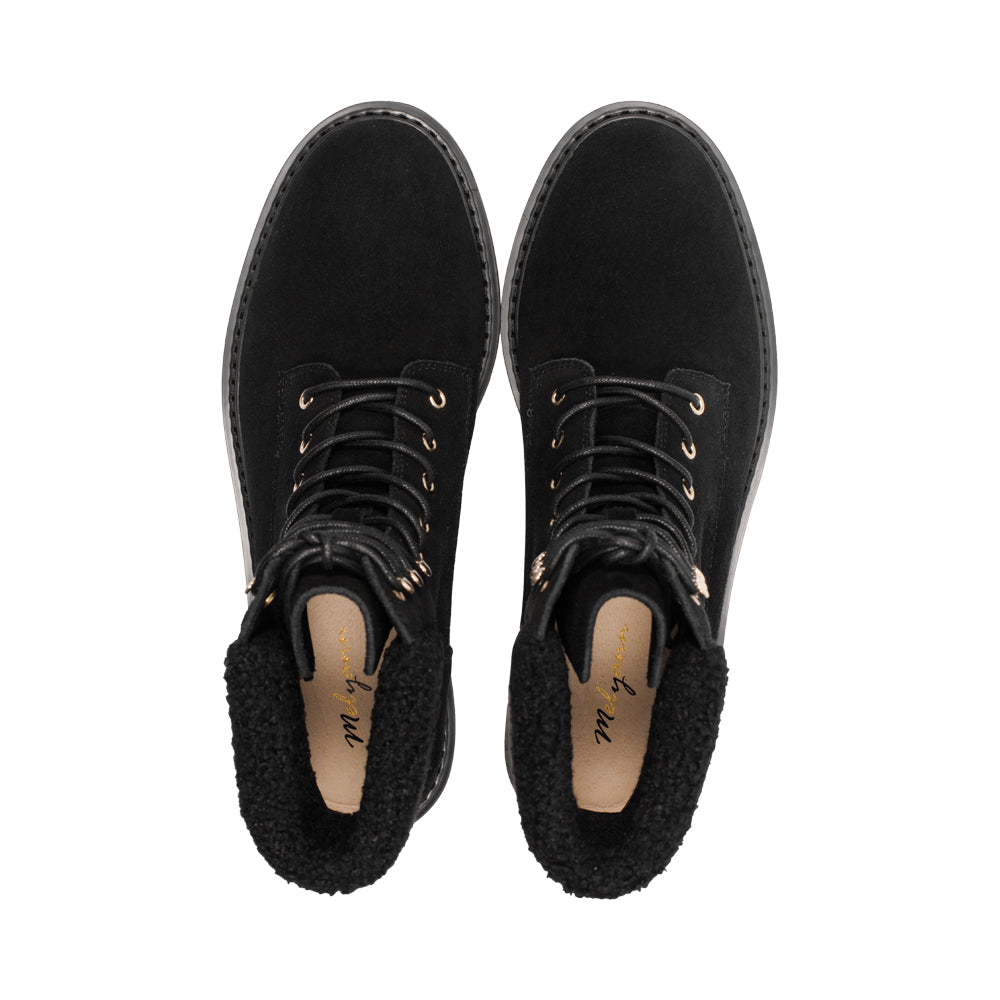 Shays Black Suede / Black Fur F25